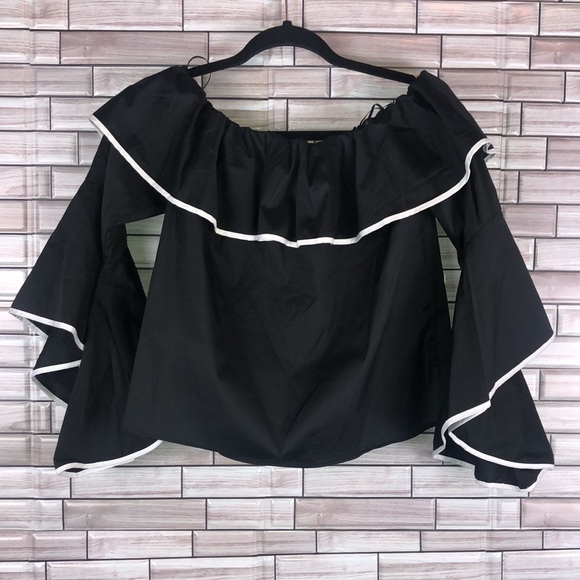 NEW! Zara Basic Off the Shoulder Crop Top Size XS - Picture 3 of 6